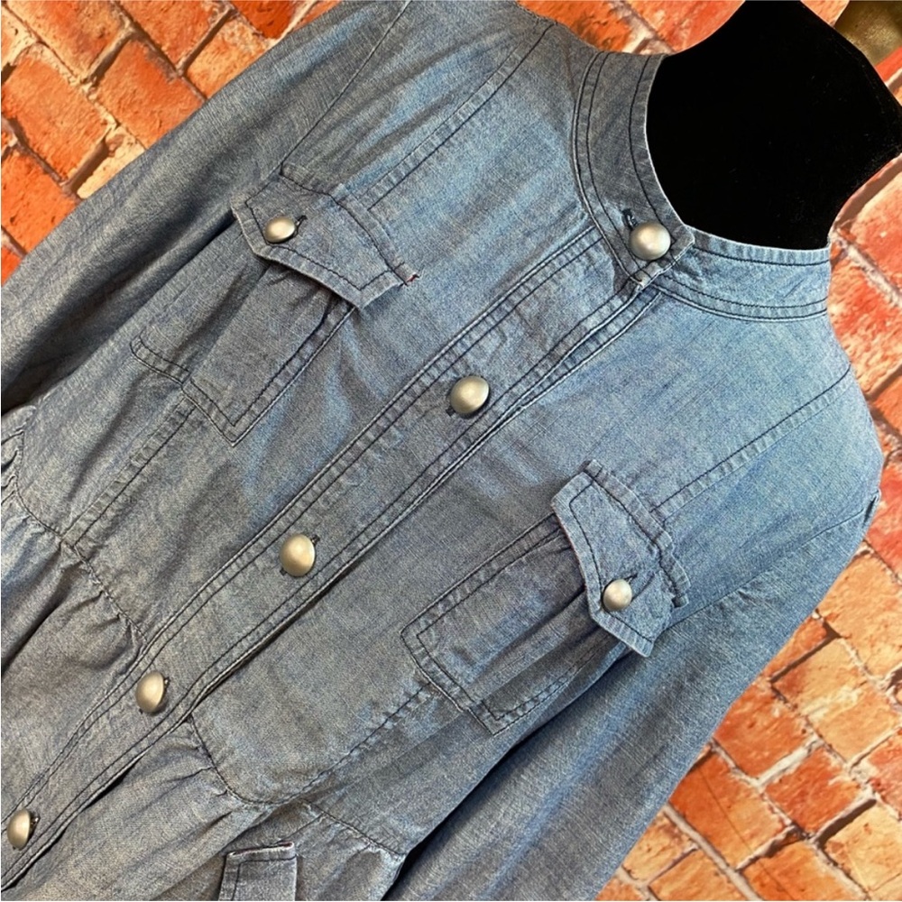 Style‎ & Co Chambray Ruffle Hem Jacket - Picture 2 of 10